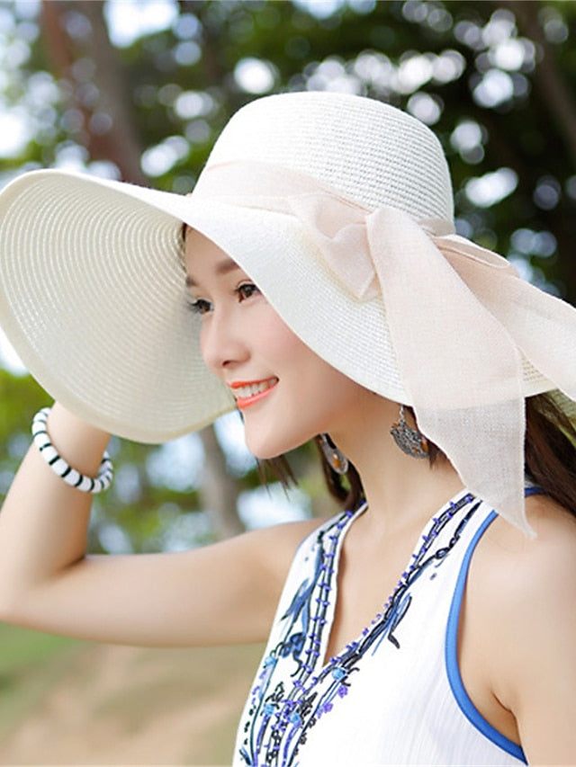 Women's Party Hat Party Street Holiday Bow Solid Colored Light Blue Beige Hat White Pink Fall Winter Spring - LuckyFash™