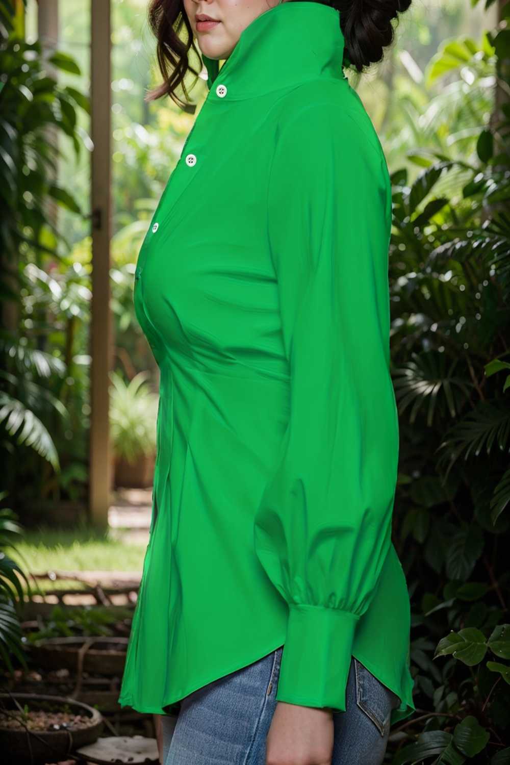 plus size casual blouse women s plus solid button up lantern sleeve turn down collar nipped waist blouse 111494