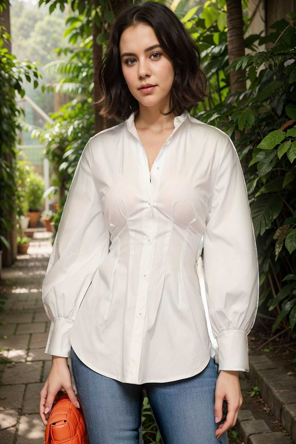 plus size casual blouse women s plus solid button up lantern sleeve turn down collar nipped waist blouse 112427