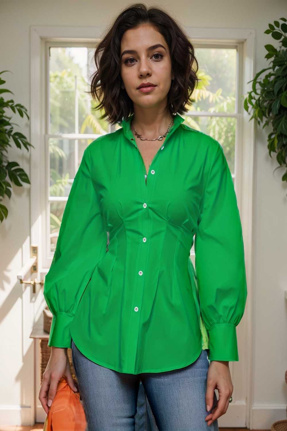 plus size casual blouse women s plus solid button up lantern sleeve turn down collar nipped waist blouse 111460