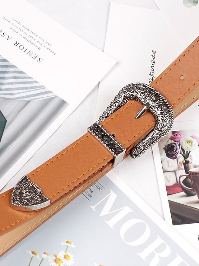 Women's Belt Alloy Zhangqing Black Camel Coffee Waist Belt Party Daily / Vintage / Spring / Summer / Fall / Winter - LuckyFash™
