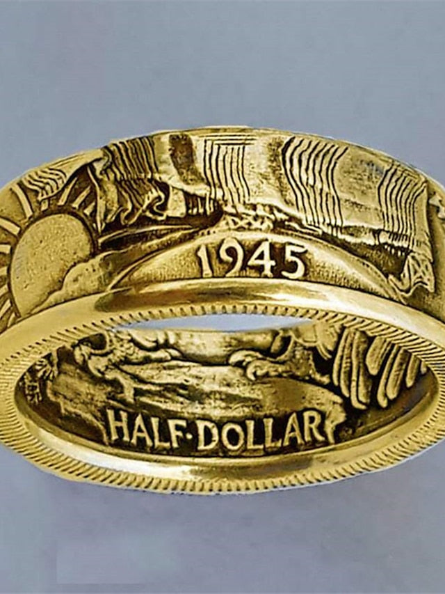 women antique coin morgan ring hot style dollar engraving 1945 ring - LuckyFash™