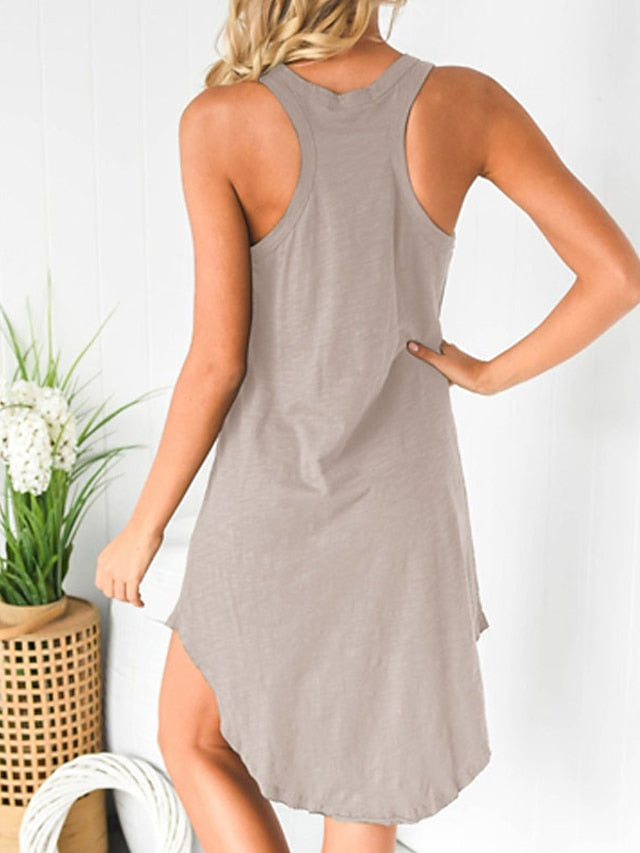 Women's Dress - Pajamas Nightgown Nighty Pjs Pure Color Comfort Soft Home Vacation Polyester Sleeveless Spring Summer Black Army Green