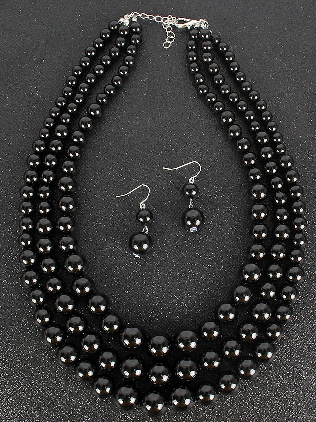 Women's necklace Chic & Modern Party Pure Color Jewelry Sets / Imitation Pearl / White / Red / Purple / Fall - LuckyFash™