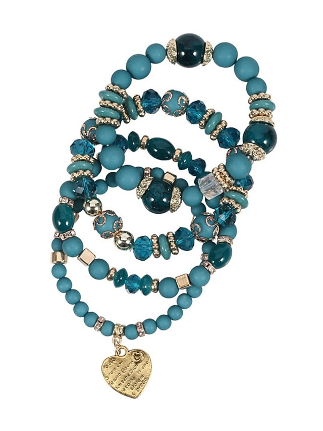 Women's Bracelets Ethnic Style Party Heart Bracelets & Bangles / Imitation Pearl / Black / Red / Fall / Winter - LuckyFash™