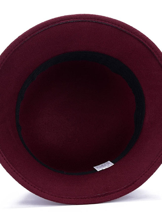 Women's Hat Fedora Hat Black Wine Fuchsia Outdoor Dailywear Holiday Floral Flower Portable Windproof Comfort - LuckyFash™