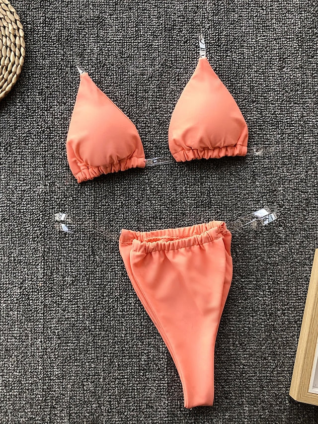 Thong Bikini Clear Straps Cheeky Brazilian Micro Thongs Bikinis Swimsuit for Women Sexy No Tan Line Bathing Suit - LuckyFash™
