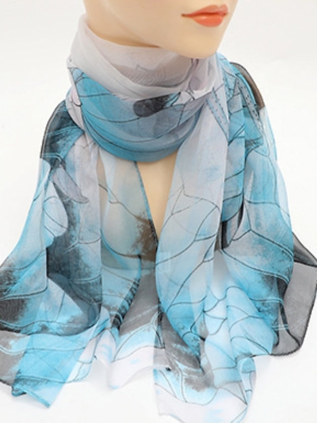 Women's Chiffon Scarf Party Red Scarf Tie Dye / Purple / Fall / Winter / Spring / Summer - LuckyFash™