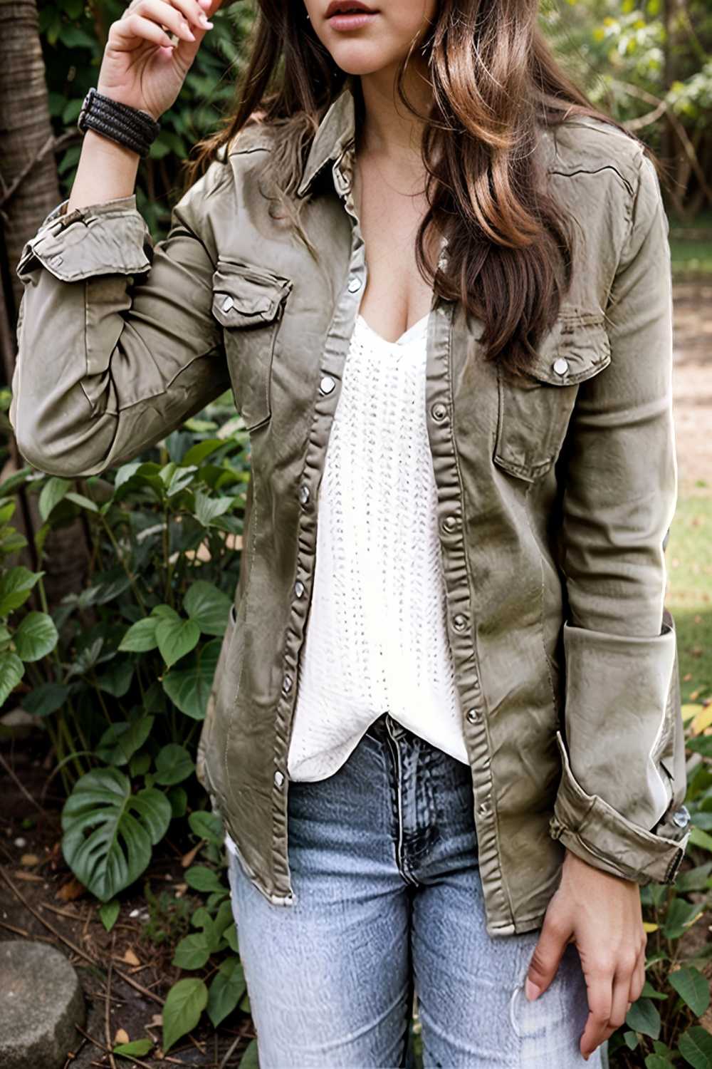 ruched trim button up long sleeve collared casual jacket 111718