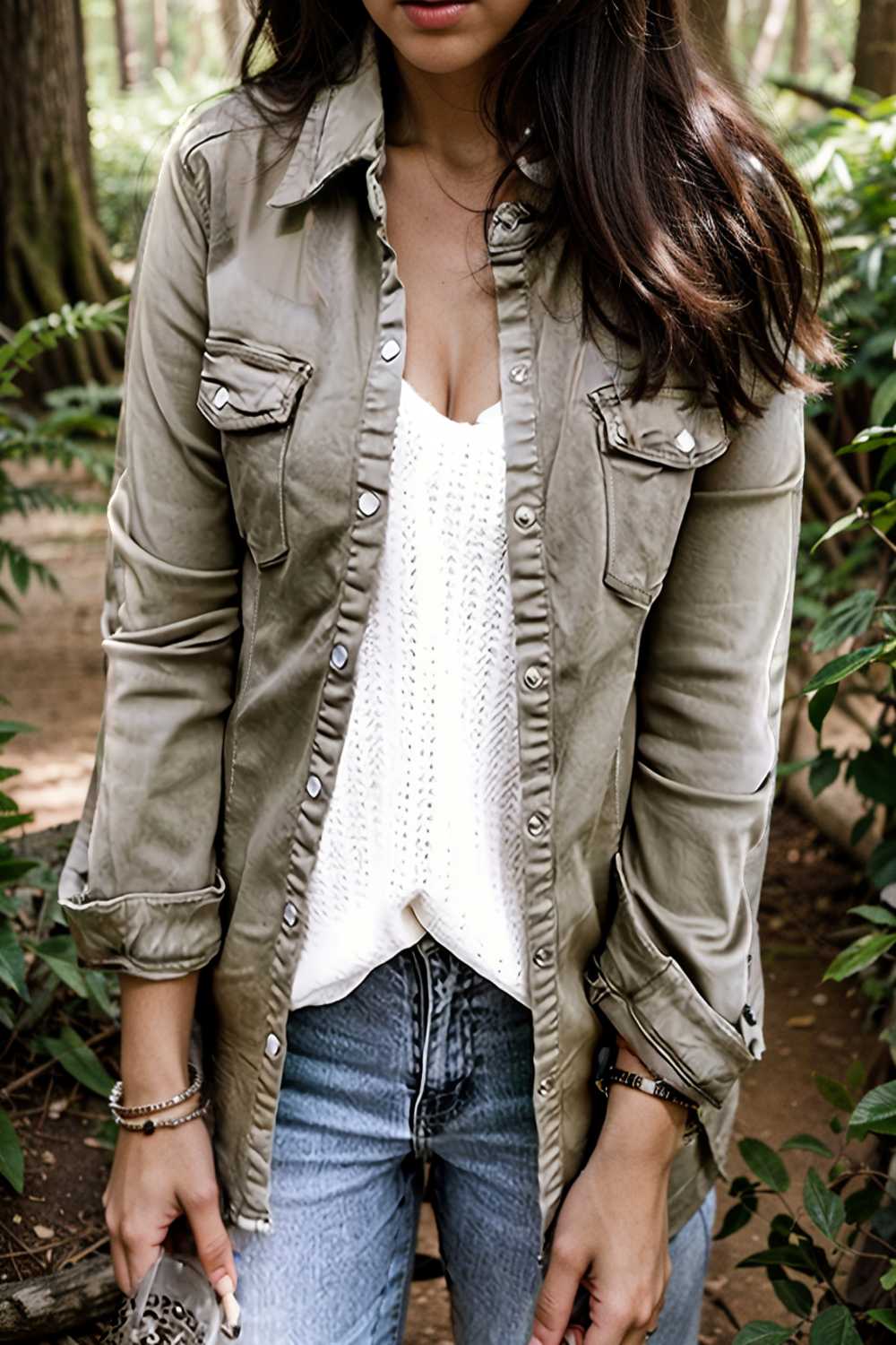 ruched trim button up long sleeve collared casual jacket 111708