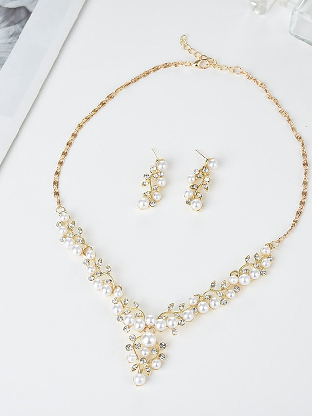 Women's necklace Chic & Modern Party Leaf Jewelry Sets / Wedding / Gold / Silver / Fall / Winter - LuckyFash™
