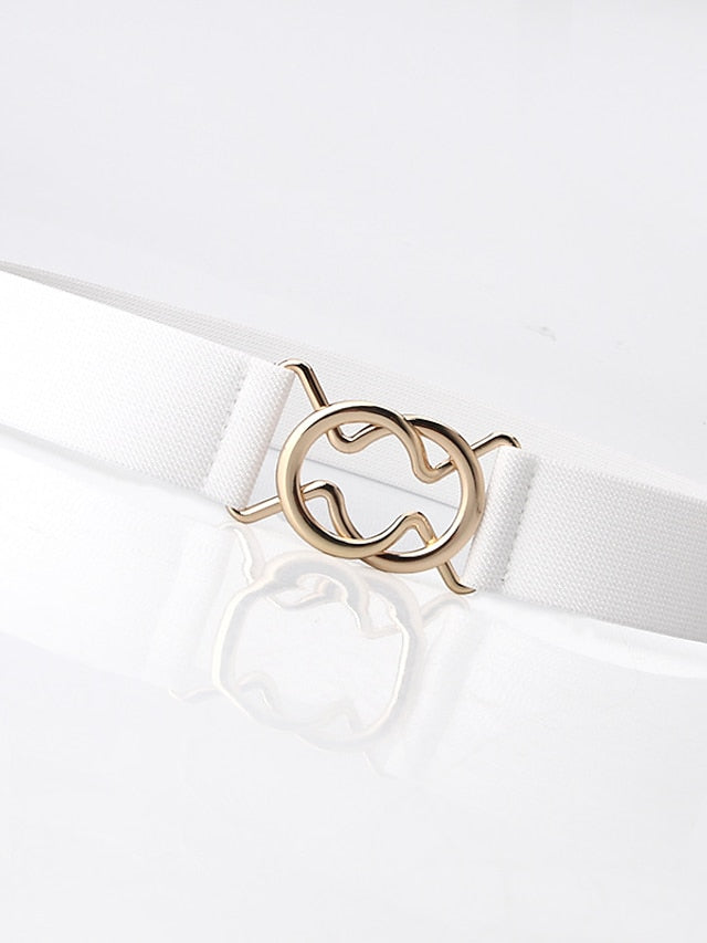 Women's Belt Alloy White Black Gray Pink Camel Wide Belt Outdoor Dailywear Daily Holiday Pure Color / Spring / Summer / Fall / Winter / Coffee - LuckyFash™