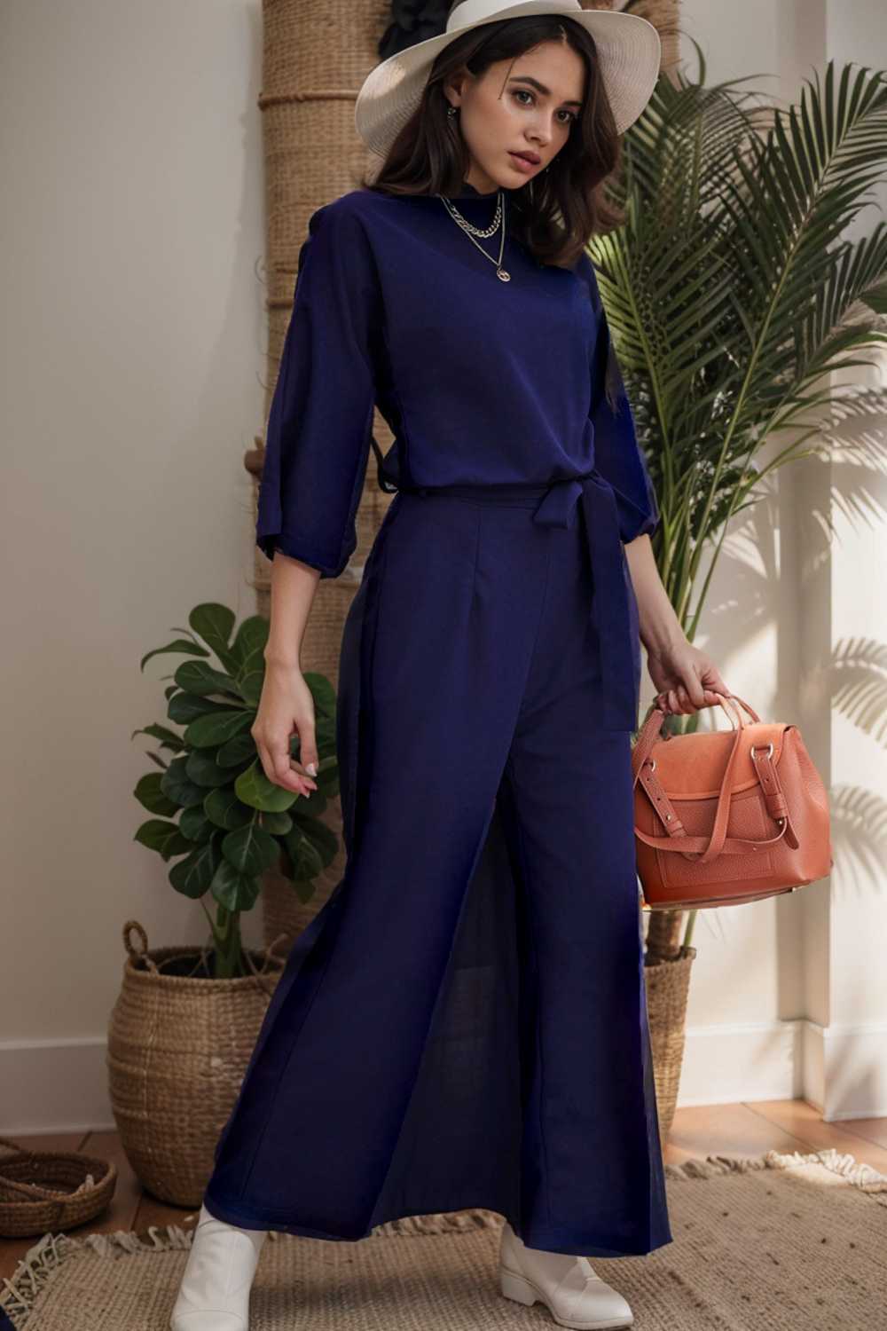 solid color one shoulder short sleeve jumpsuit 108450