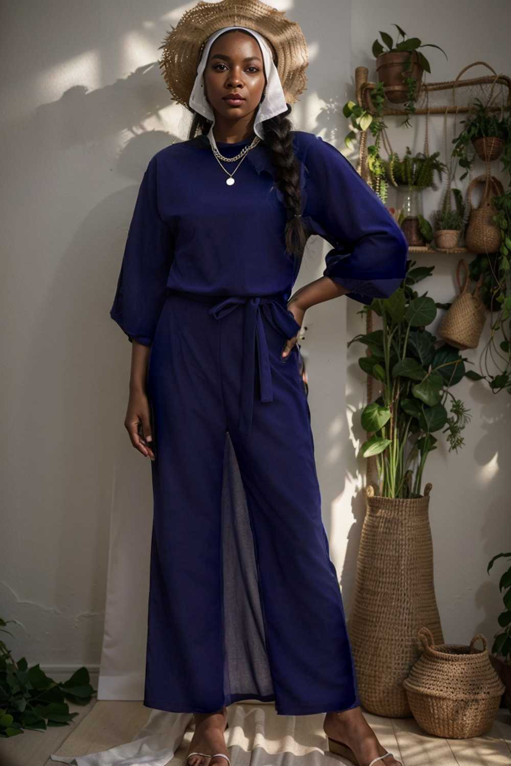 solid color one shoulder short sleeve jumpsuit 111080