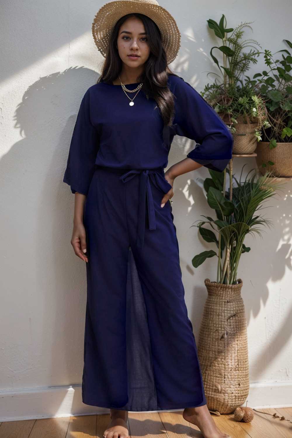solid color one shoulder short sleeve jumpsuit 105014