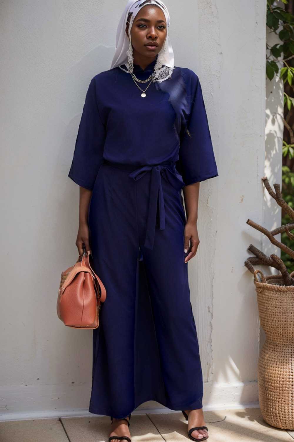 solid color one shoulder short sleeve jumpsuit 110141