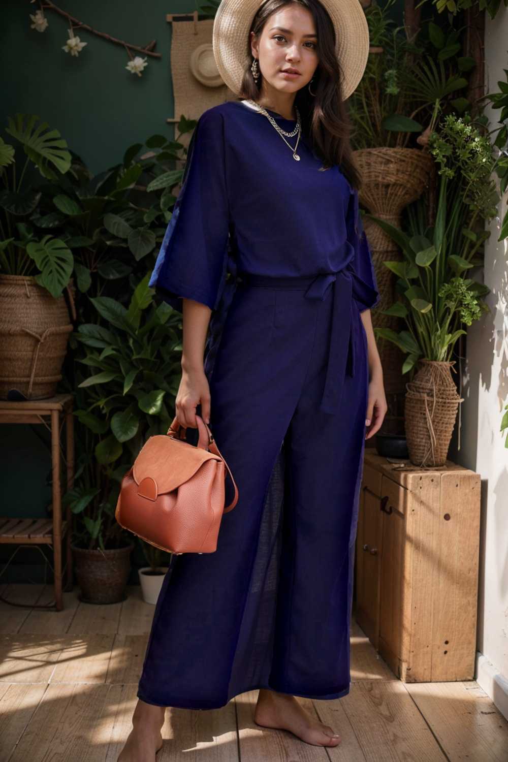 solid color one shoulder short sleeve jumpsuit 104995