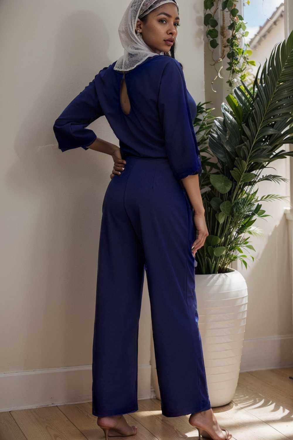 solid color one shoulder short sleeve jumpsuit 112202