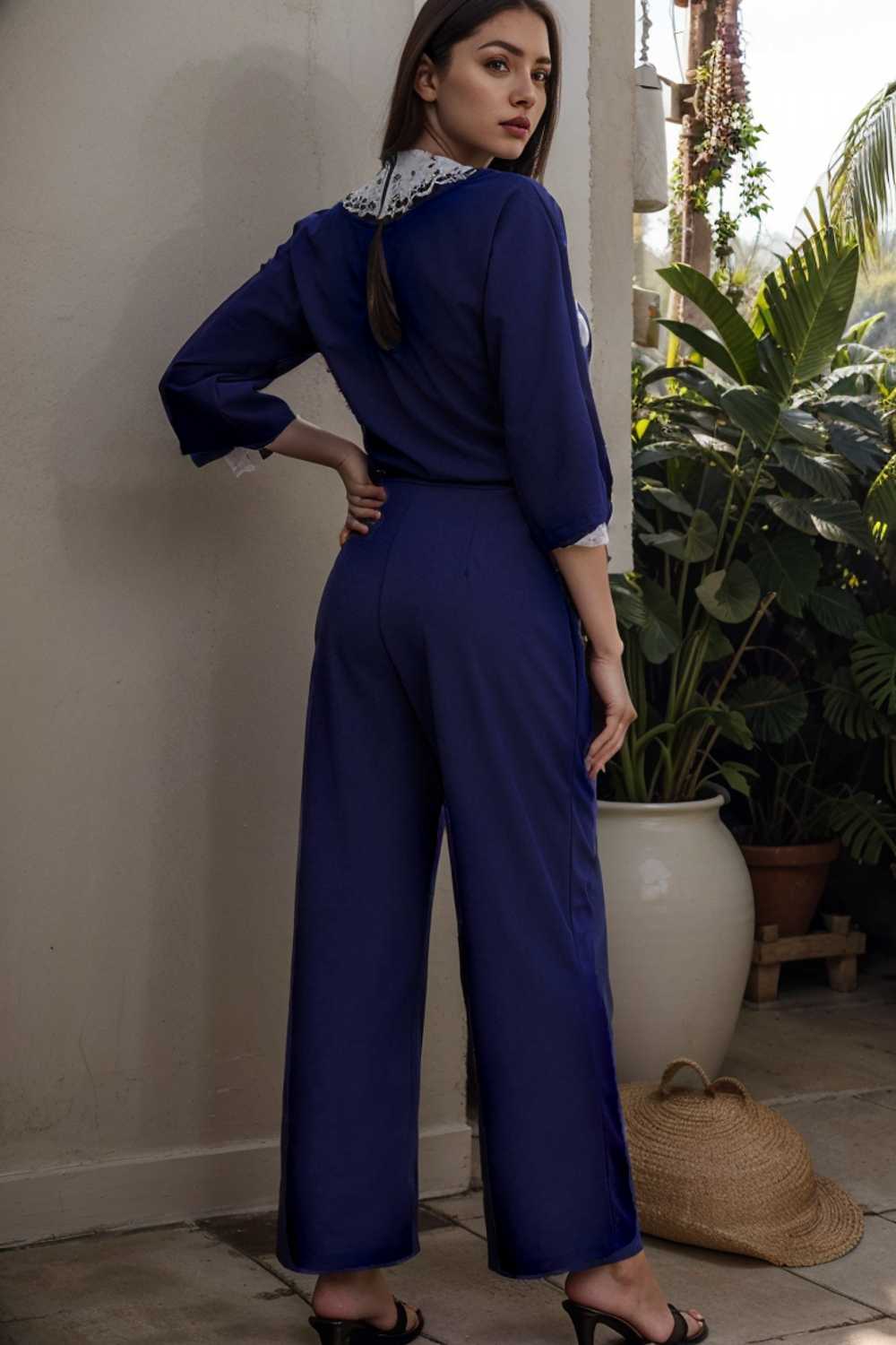 solid color one shoulder short sleeve jumpsuit 112201