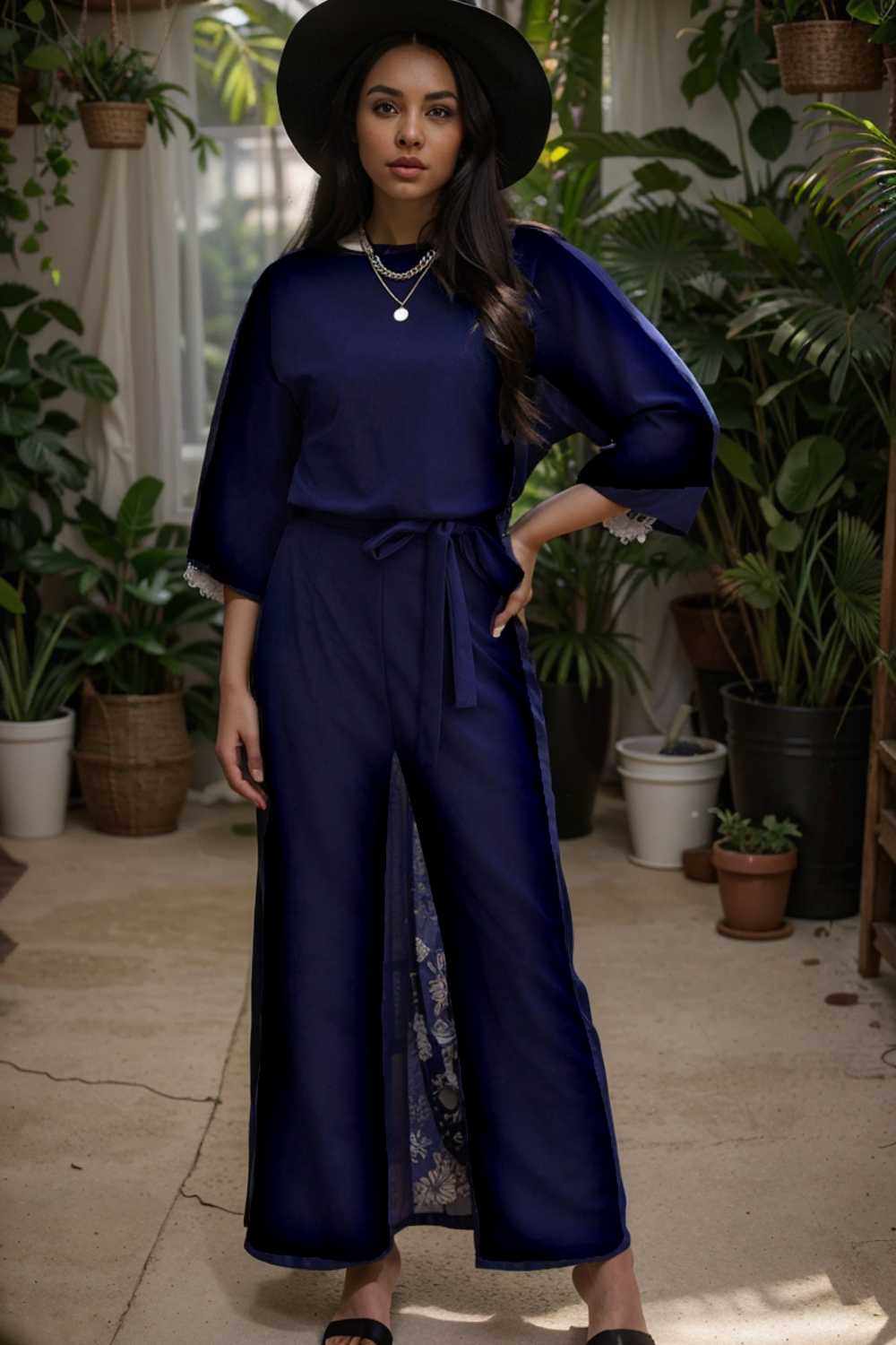 solid color one shoulder short sleeve jumpsuit 112179