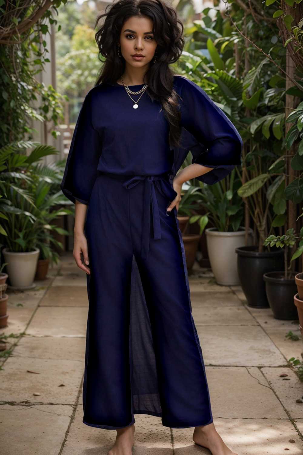 solid color one shoulder short sleeve jumpsuit 112172