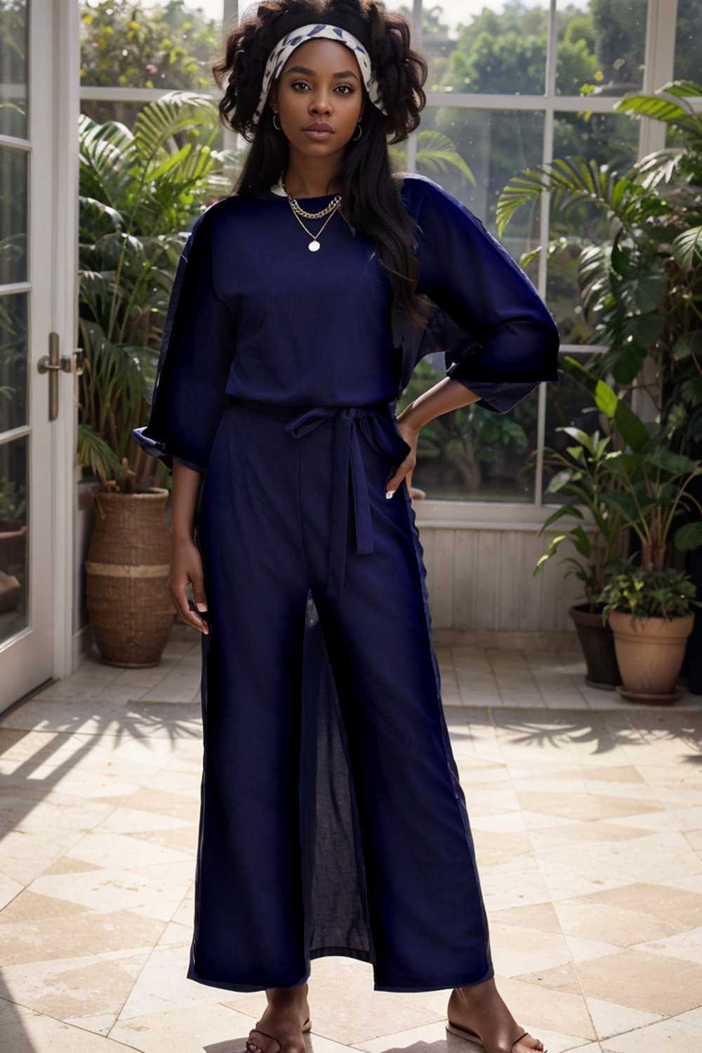 solid color one shoulder short sleeve jumpsuit 112167