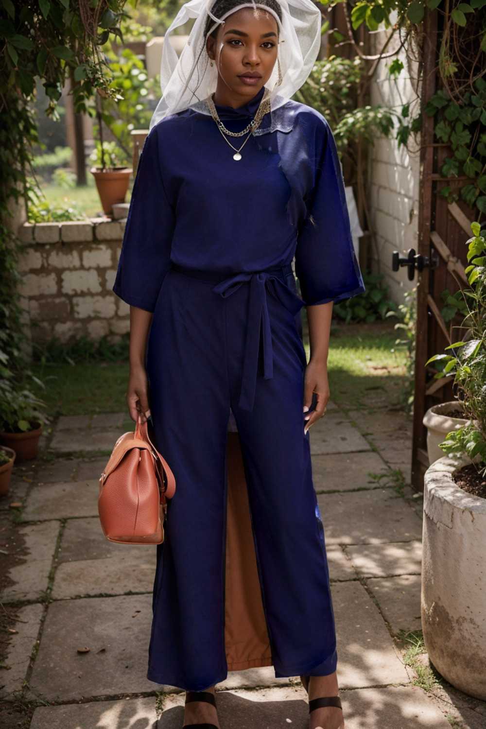solid five point sleeve belted wide leg jumpsuit 111582