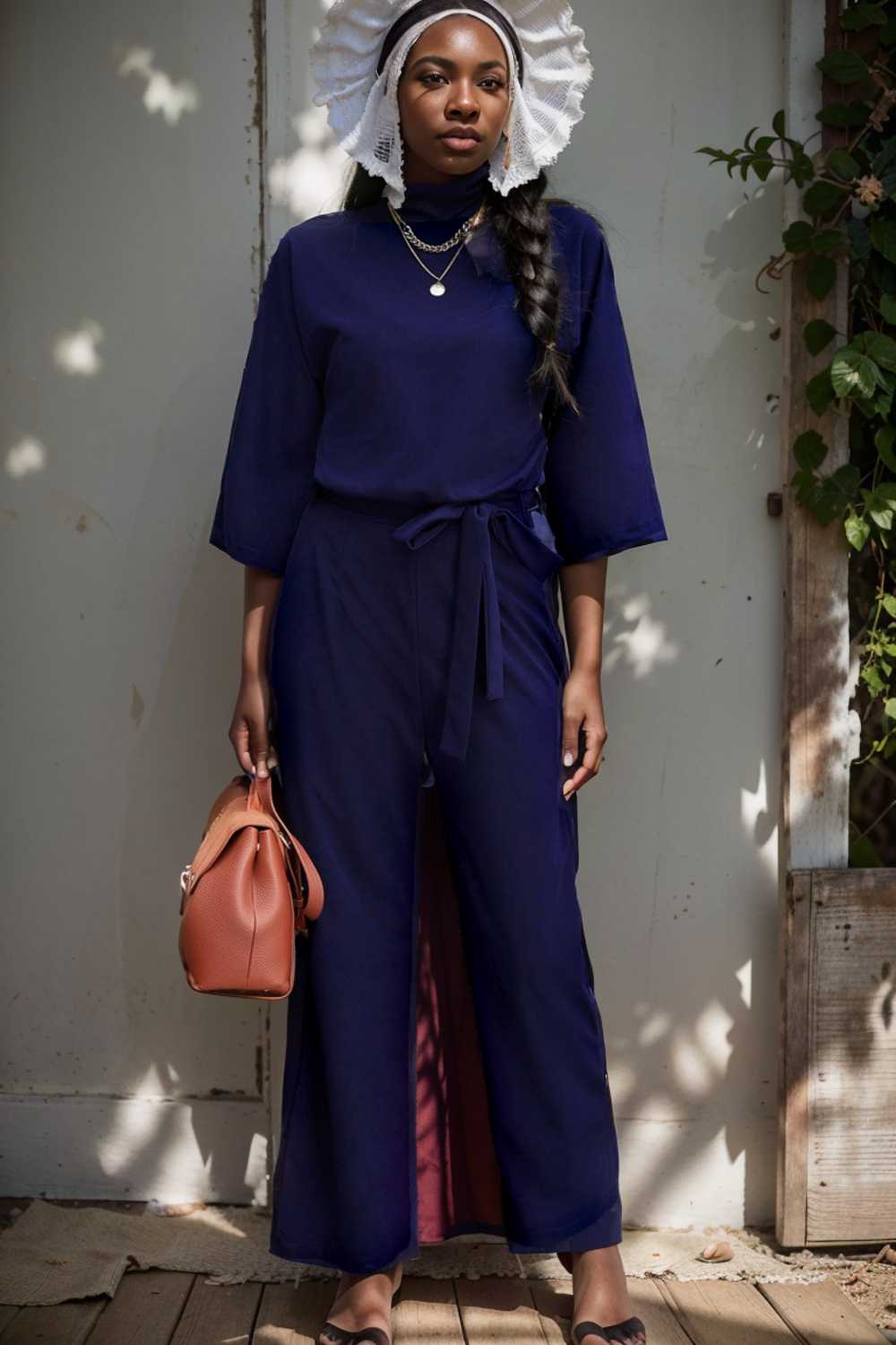 solid five point sleeve belted wide leg jumpsuit 111581
