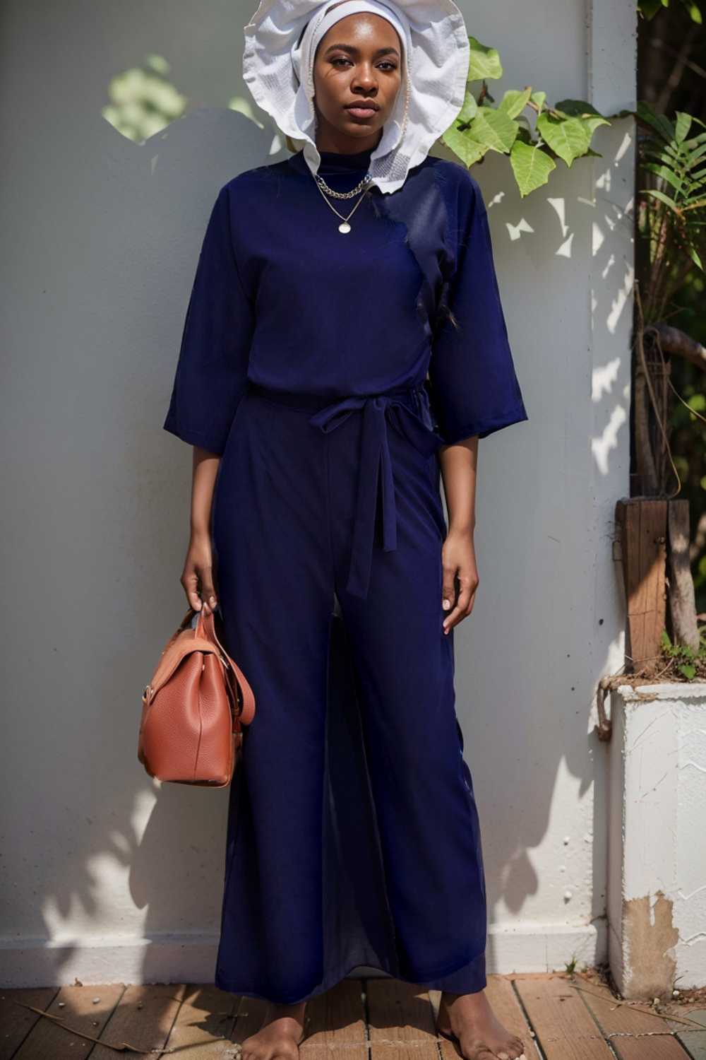 solid five point sleeve belted wide leg jumpsuit 112758