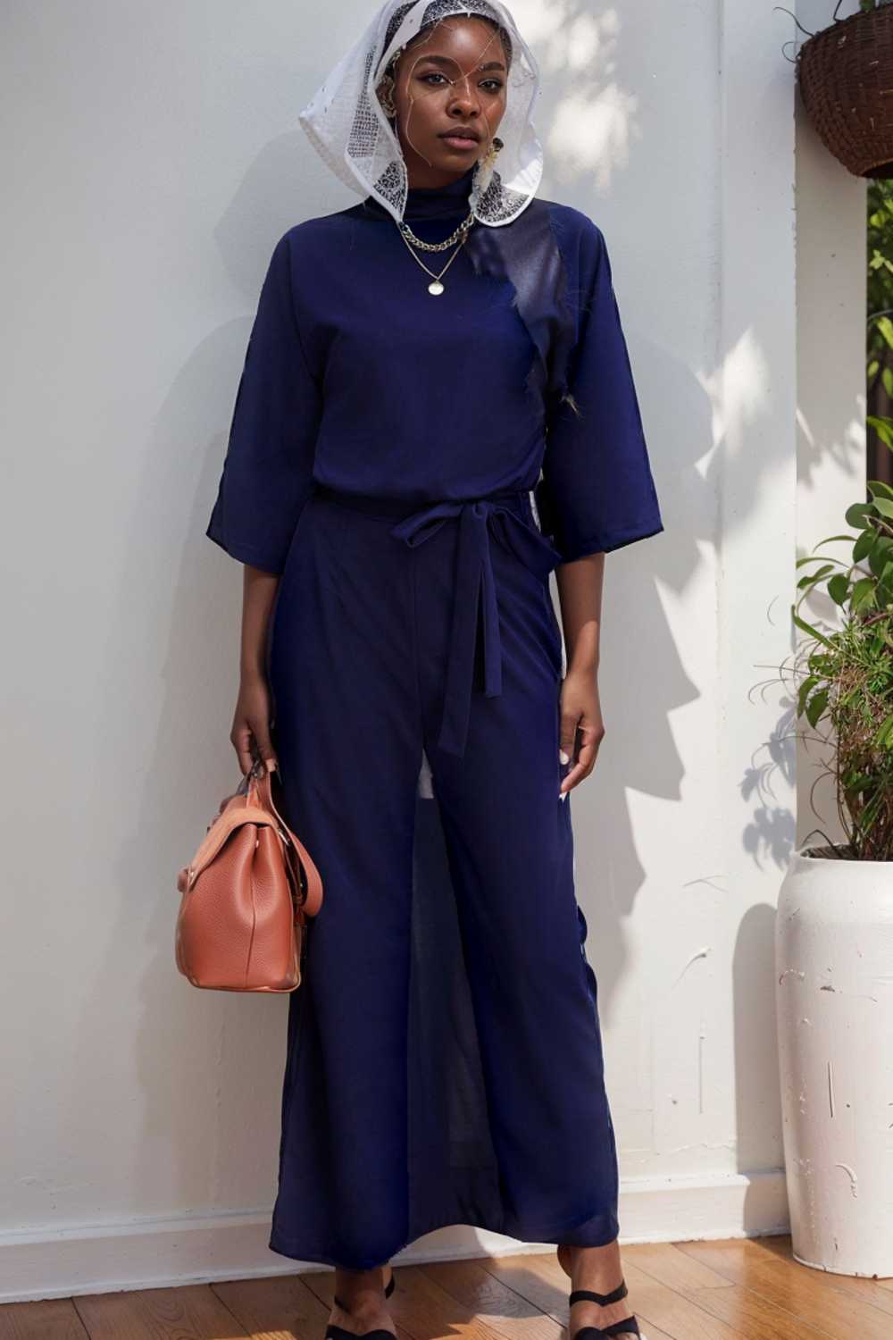 solid five point sleeve belted wide leg jumpsuit 111519