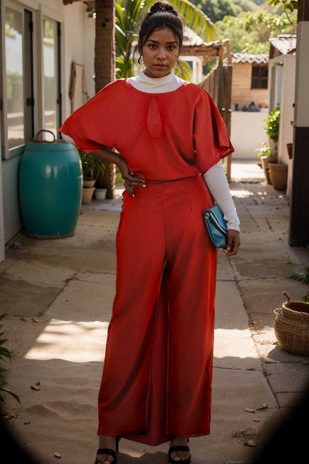 solid five point sleeve belted wide leg jumpsuit 110701