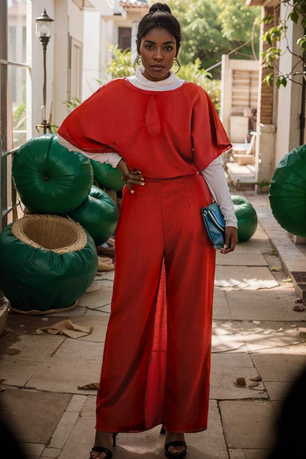 solid five point sleeve belted wide leg jumpsuit 112716