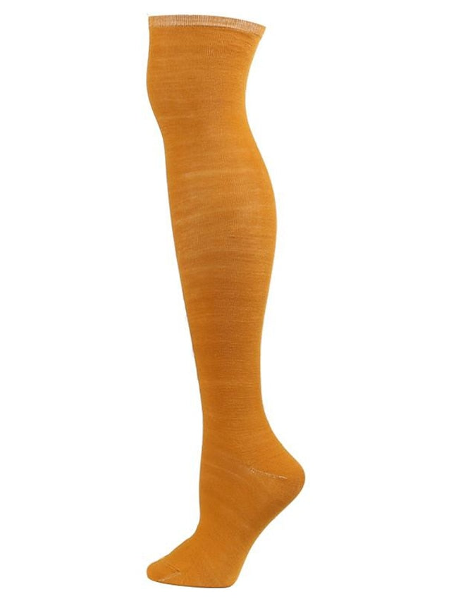 Women's Knee High Socks Outdoor Home Daily Solid Color Polyester Spandex Basic Classic Warm Casual 1 Pair - LuckyFash™