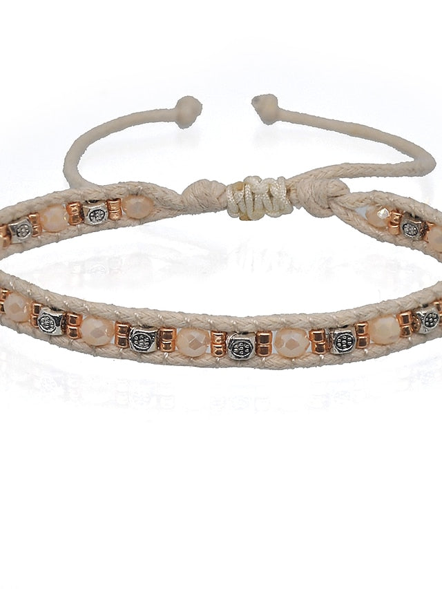 Women's Friendship Bracelet Vintage Bracelet Bracelet Retro Fashion Birthday Vintage Theme Rustic / Lodge Simple Ethnic Vintage Boho Glass Bracelet Jewelry Royal Blue / White / Black For Sport Prom - LuckyFash™