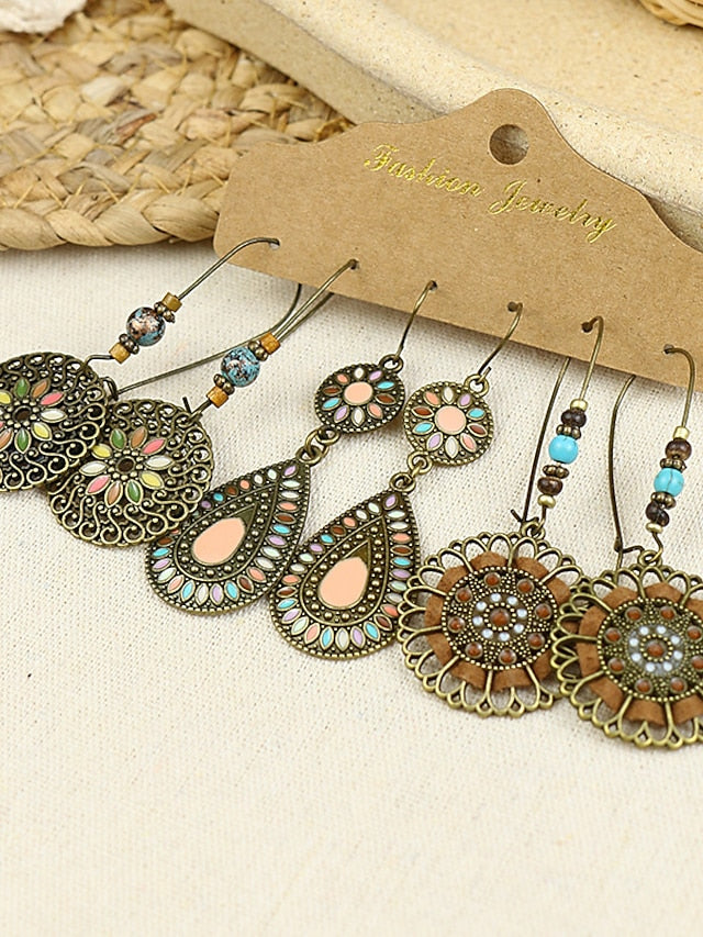 Women's Earrings Vintage Party Flower Earring / Spring / Summer / Fall / Winter / Silver - LuckyFash™