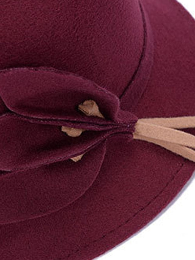 Women's Hat Fedora Hat Black Wine Fuchsia Outdoor Dailywear Holiday Floral Flower Portable Windproof Comfort - LuckyFash™