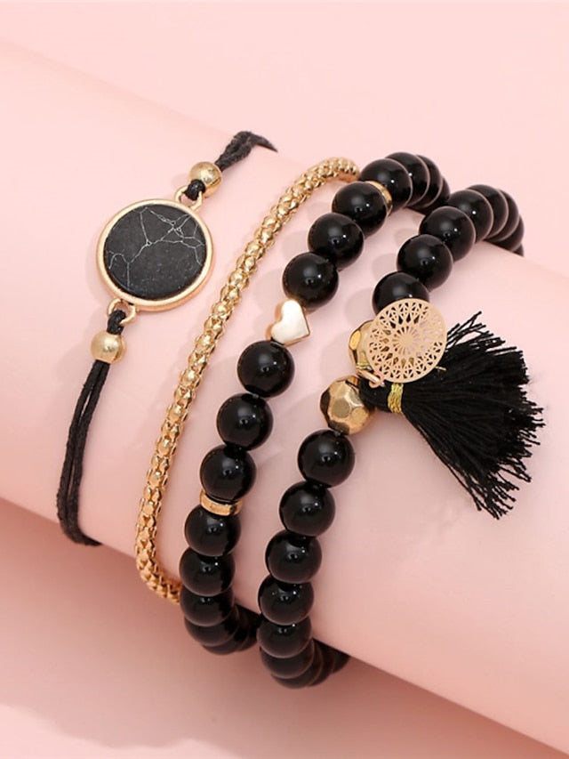 Women's Bracelets Artistic Anniversary Heart Bracelets & Bangles / Black / White / Pink / Fall / Winter - LuckyFash™