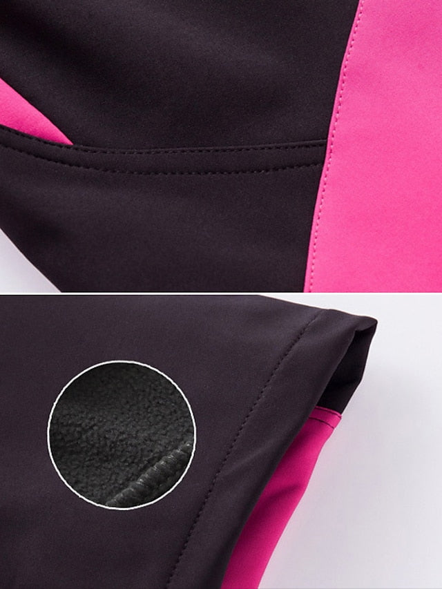 Women's Hiking Pants Trousers Fleece Lined Pants Softshell Pants Winter Outdoor Waterproof Windproof Thermal Warm Elastic Waist Fashion Bottoms Blue Red Skiing Camping Ski / Snowboard - LuckyFash™