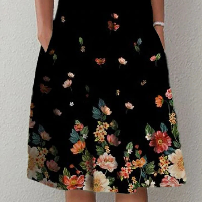 Women's Casual Dress Shift Dress Floral Ruched Print Crew Neck Midi Dress Elegant Stylish Daily Vacation Short Sleeve Summer Spring