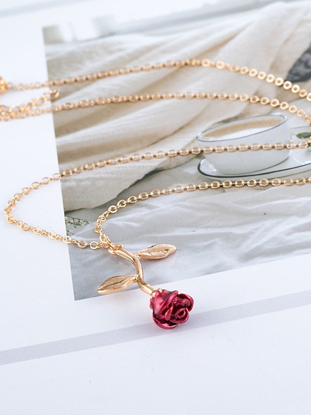 Women's necklace Chic & Modern Street Rose Necklaces / Gold / Silver / Fall / Winter / Spring - LuckyFash™