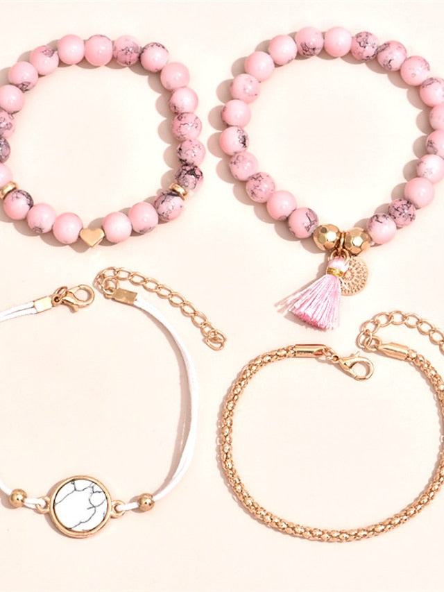 Women's Bracelets Artistic Anniversary Heart Bracelets & Bangles / Black / White / Pink / Fall / Winter - LuckyFash™