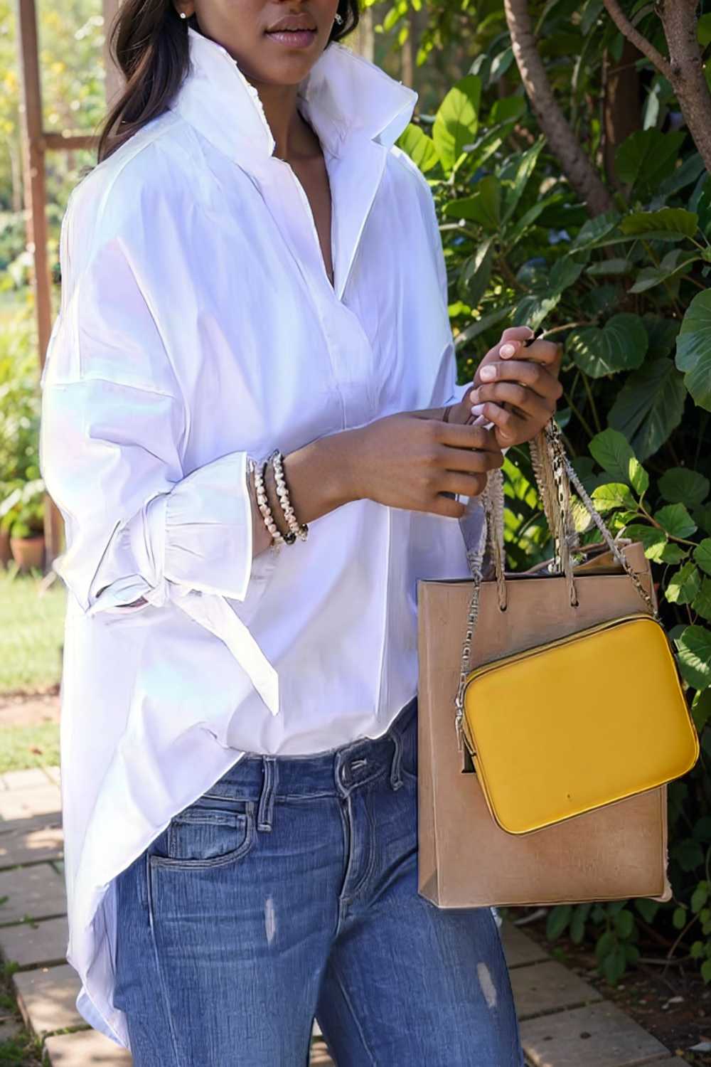 women s blouses loose solid belted long sleeve blouse 109155