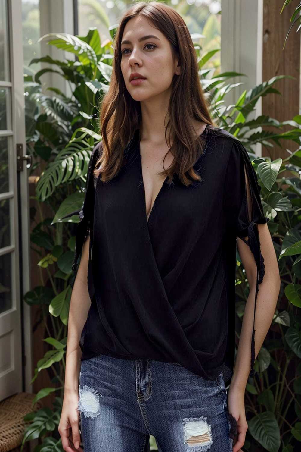 women s blouses loose solid belted long sleeve blouse 109128