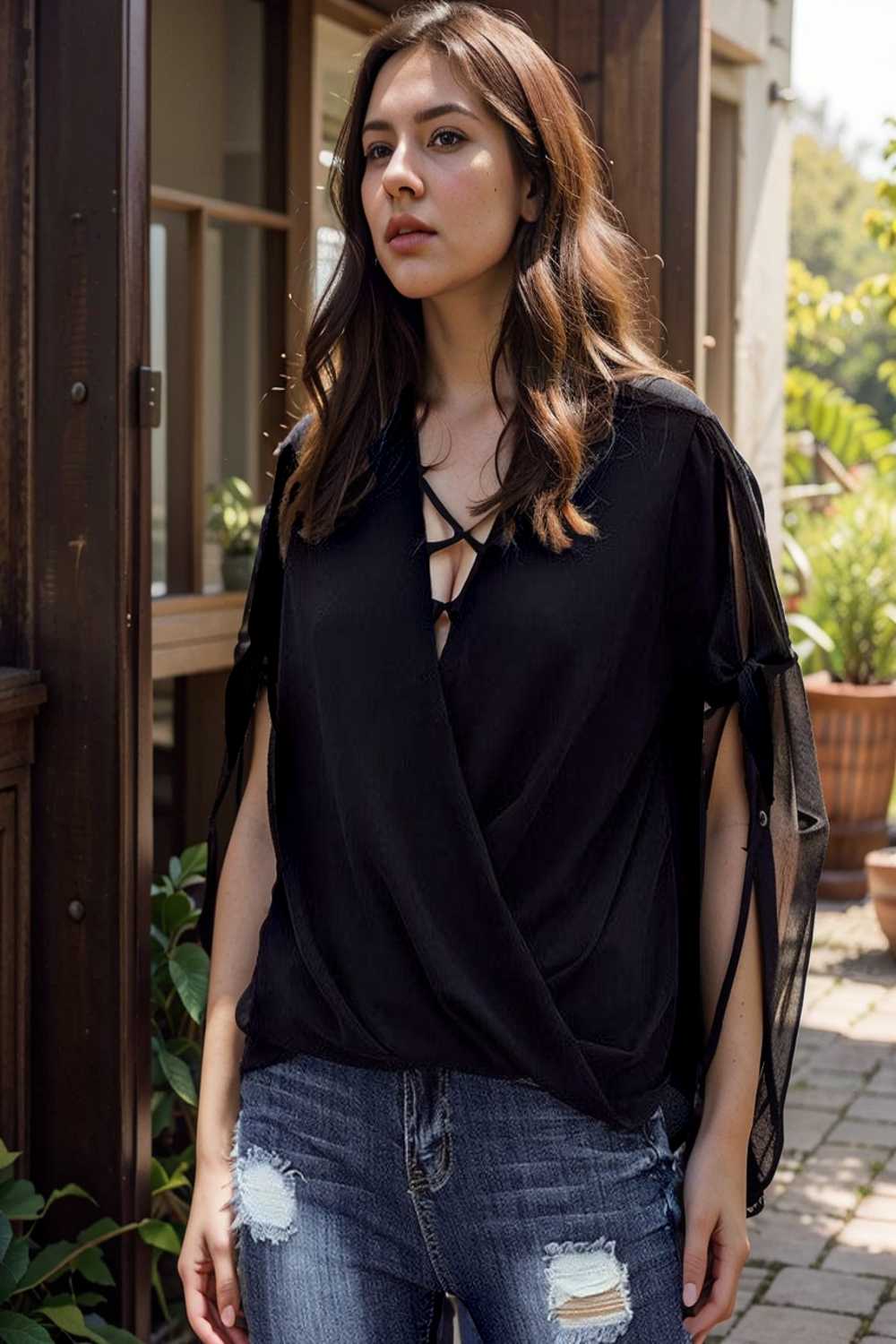 women s blouses loose solid belted long sleeve blouse 109127