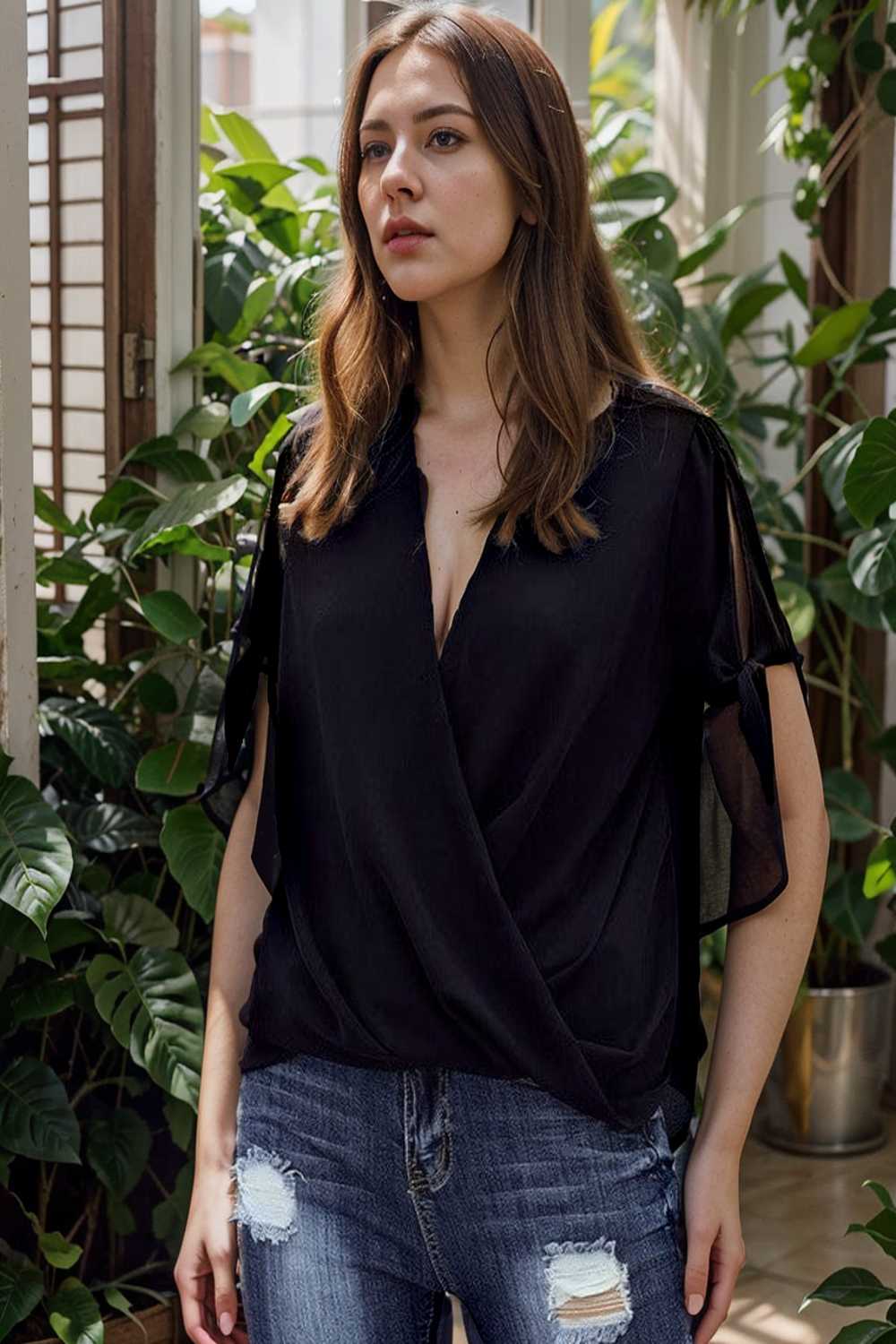 women s blouses loose solid belted long sleeve blouse 109124