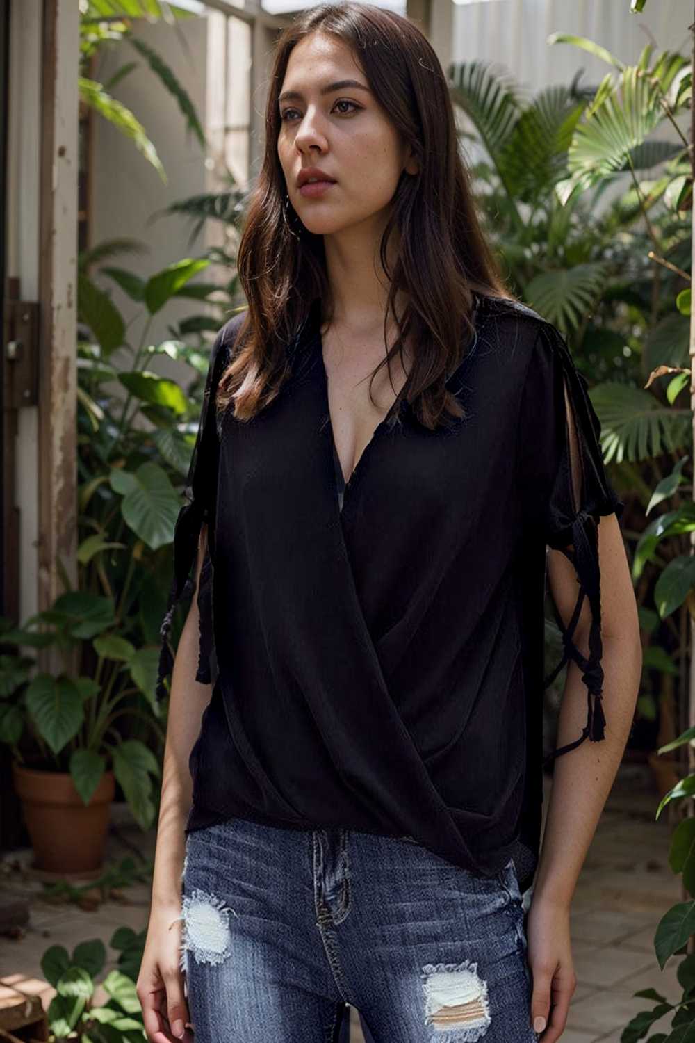 women s blouses loose solid belted long sleeve blouse 109123
