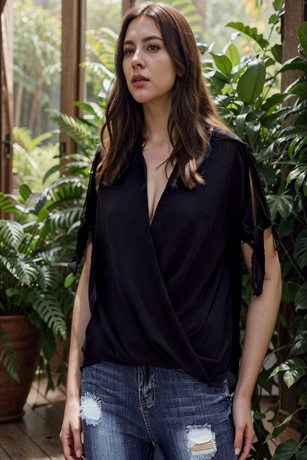women s blouses loose solid belted long sleeve blouse 109115