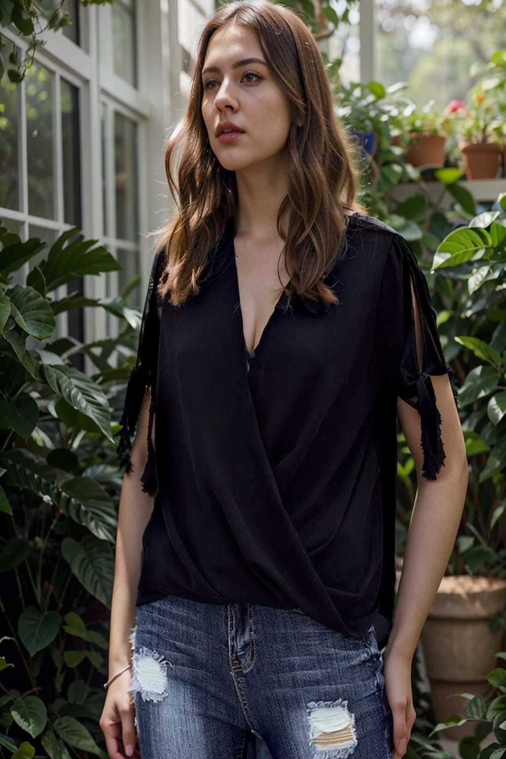 women s blouses loose solid belted long sleeve blouse 109114
