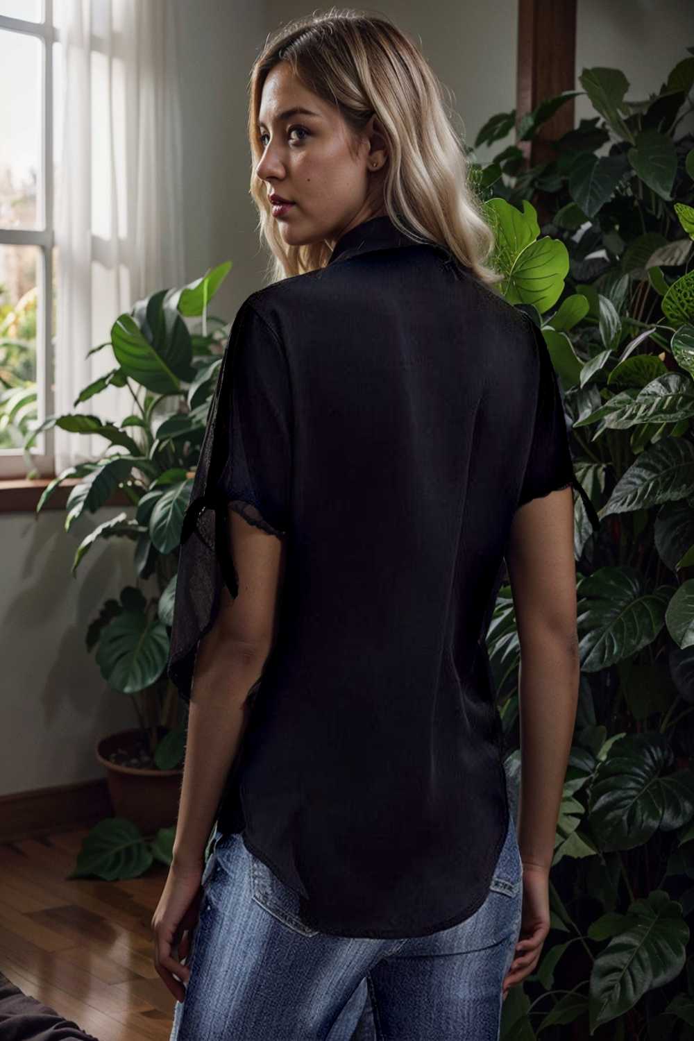 women s blouses loose solid belted long sleeve blouse 108642