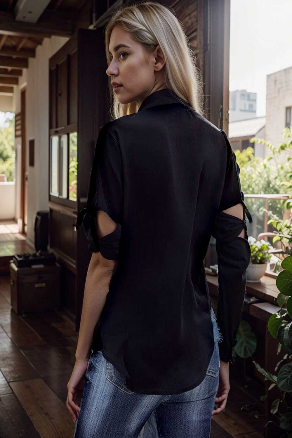 women s blouses loose solid belted long sleeve blouse 111401